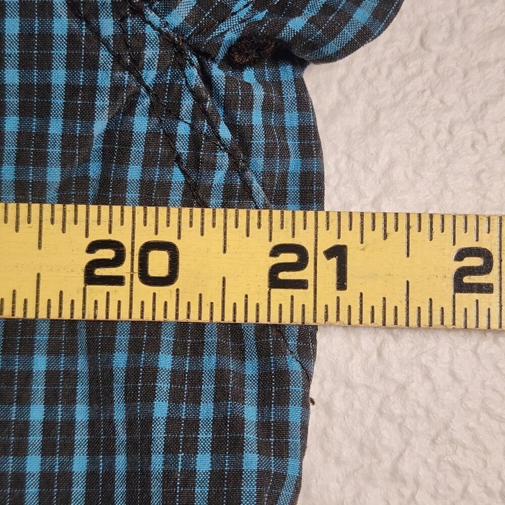 Ariat Shirt Mens Medium Blue Brown Plaid Pro Series Fitted Western Button Down - Picture 12 of 12